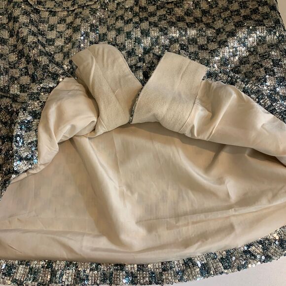 Steve Madden Jacket Womens XS Extra Large Andee Checkered Sequined Shacket - Picture 13 of 16